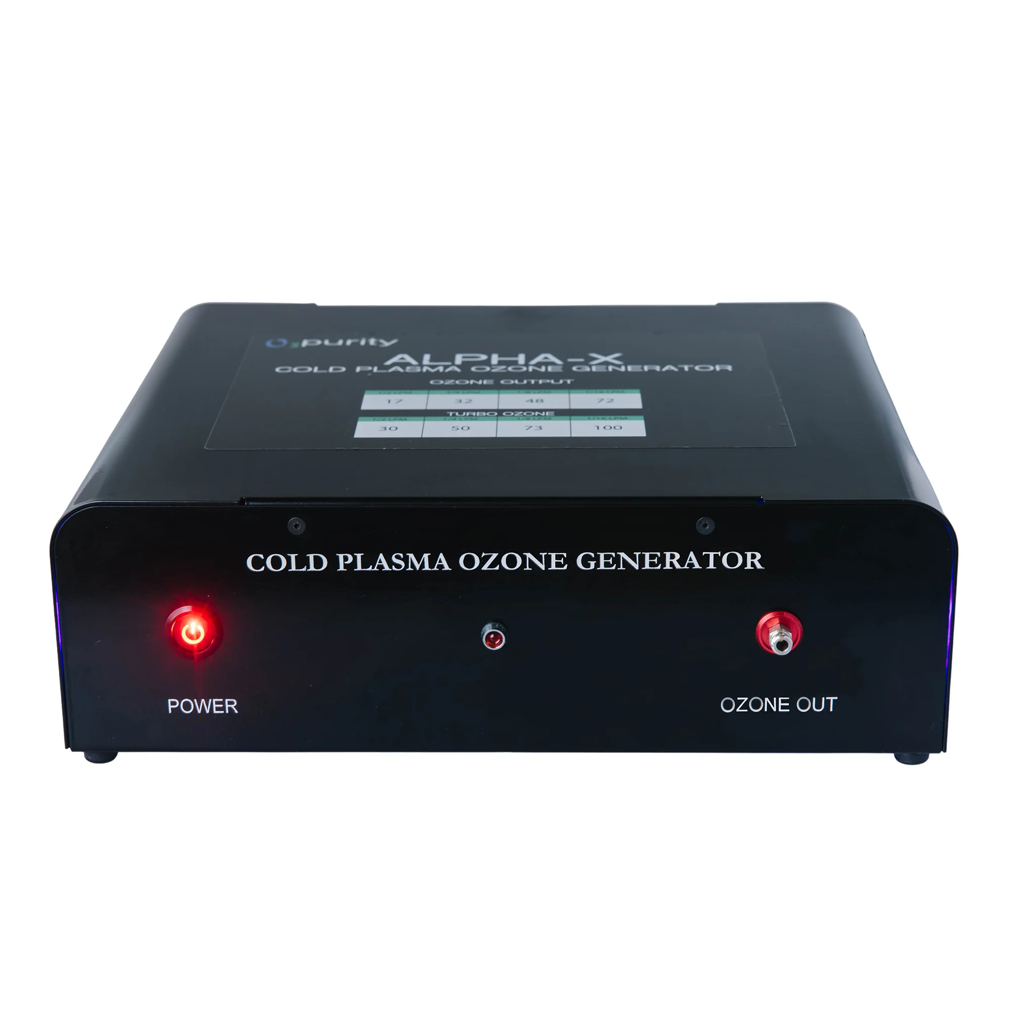 ALPHA-X Cold Plasma Ozone unit front view with power indicator